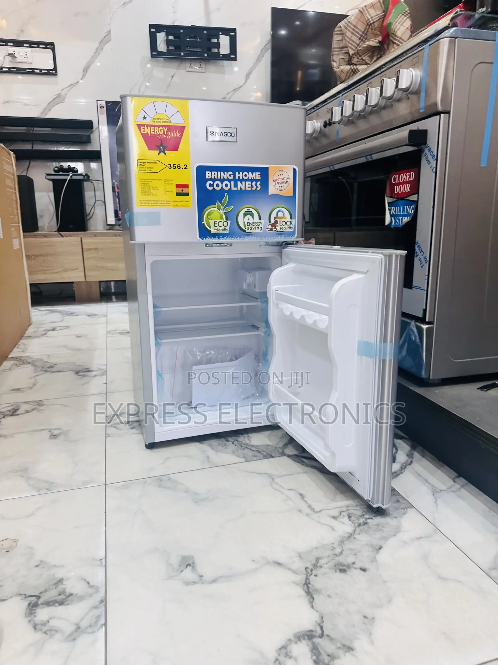 Mesmeric Sleek Grey Double Door Fridge Nasco 120