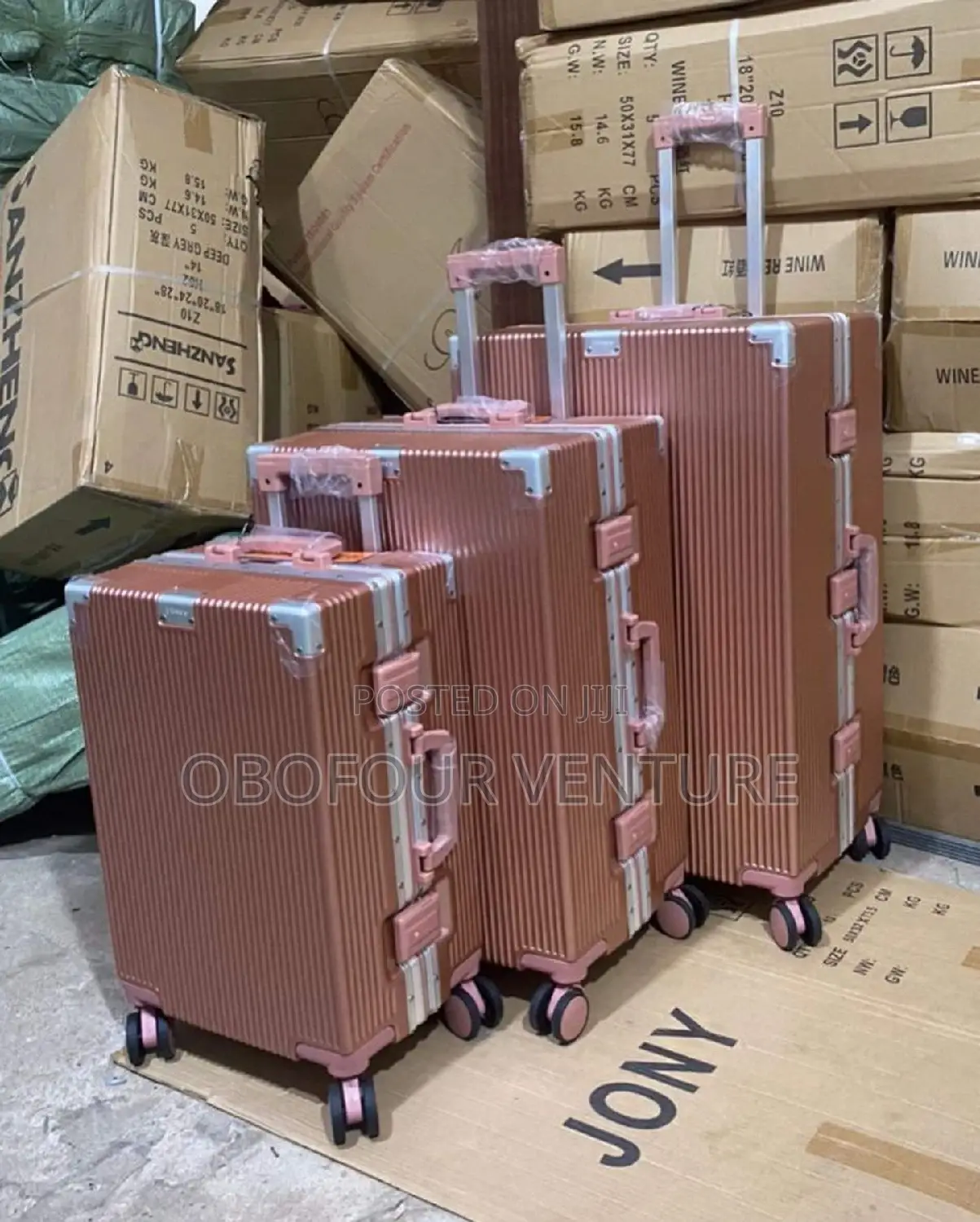-Engel- Rose Gold Luxury Designer Luggage 