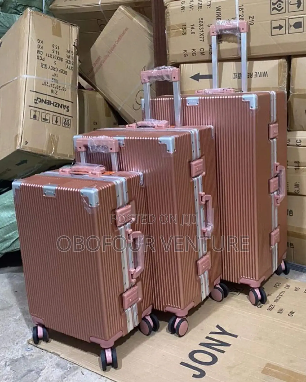 -Engel- Rose Gold Luxury Designer Luggage 