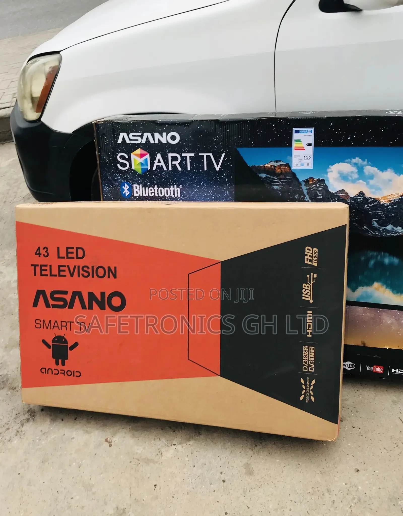 Smart Black 43 Inches Electric Glossy Led Asano Tv