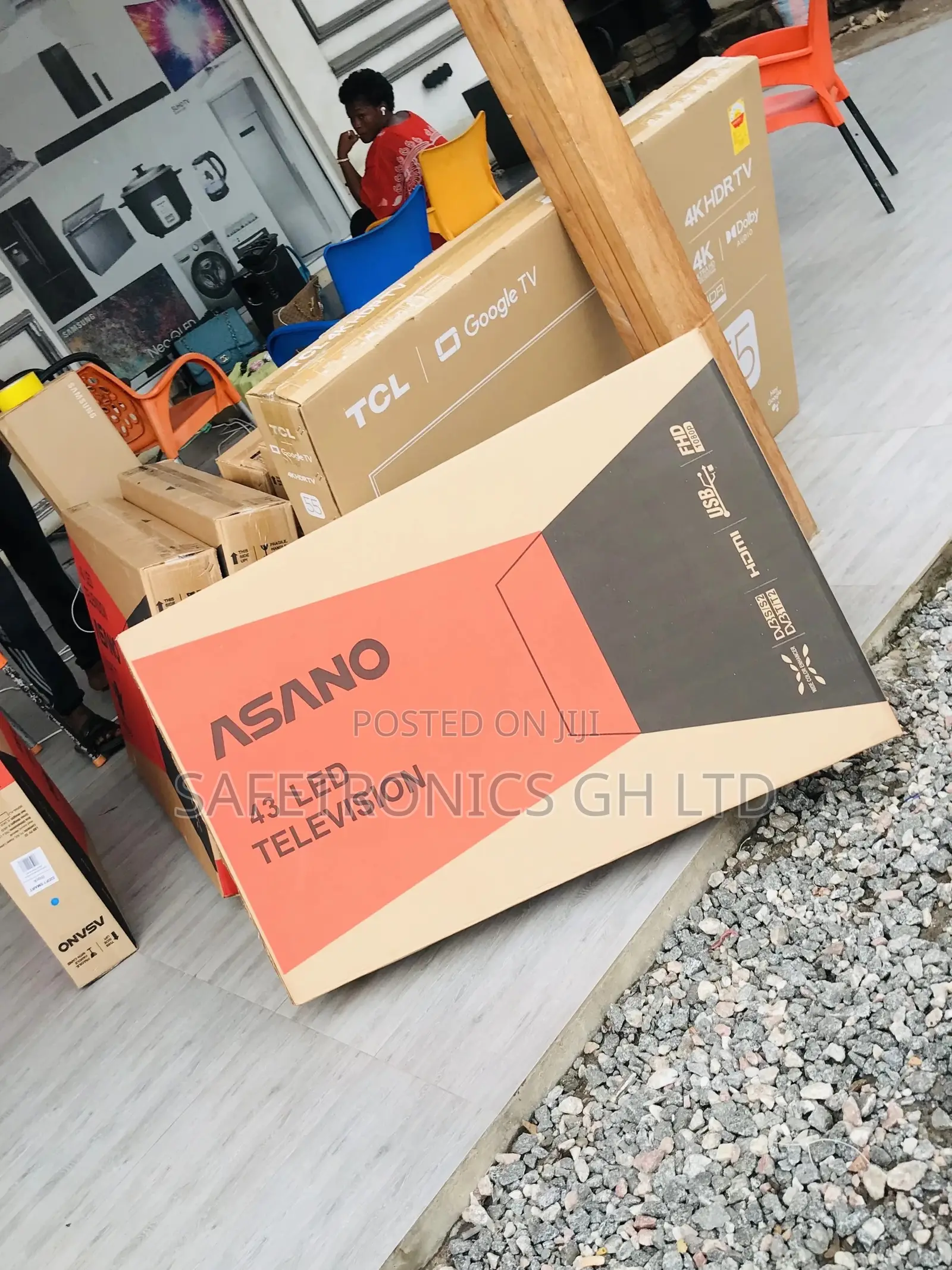Electric Black Asano Full HD 43 Inches Glossy Tv