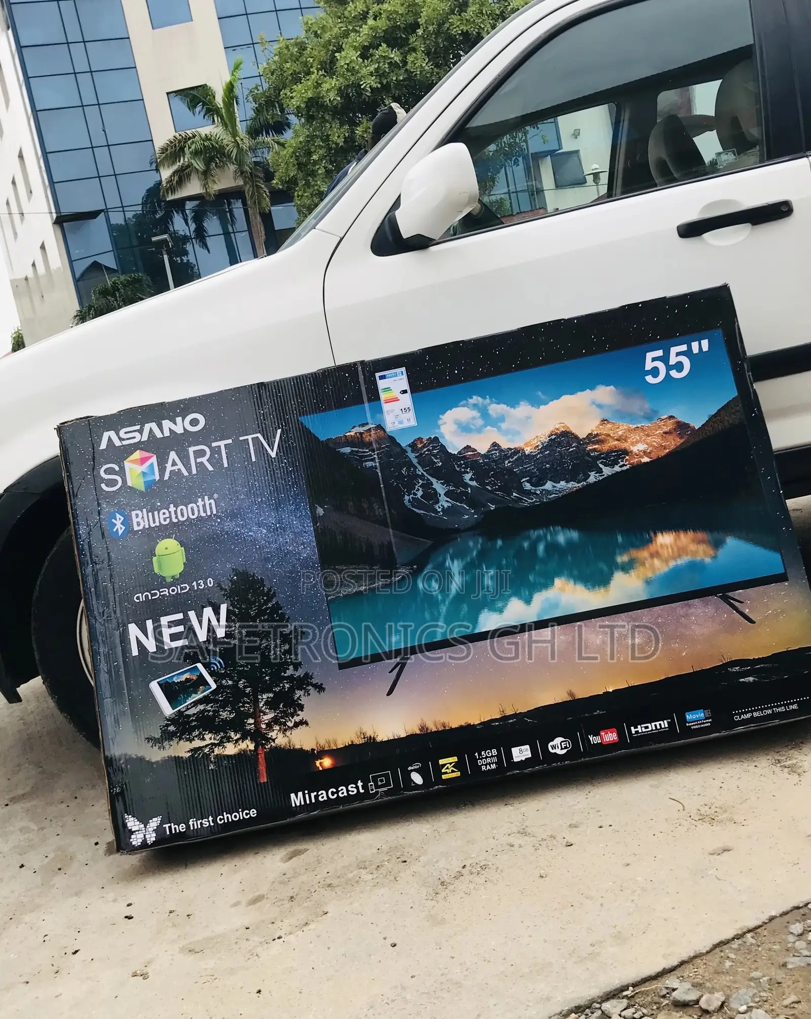 Asano Smart Black Electric 55 Inches Glossy UHD Tv