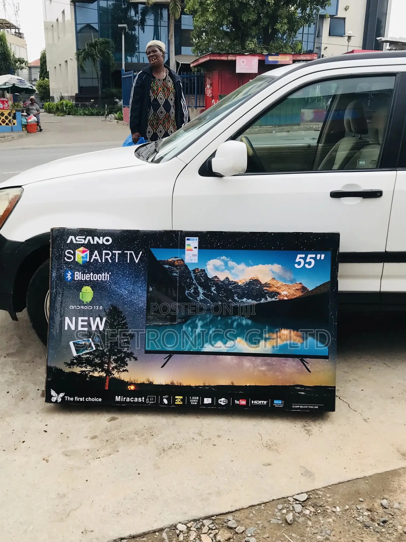 Electric Black Led Smart UHD Asano Glossy 55 Inches Tv
