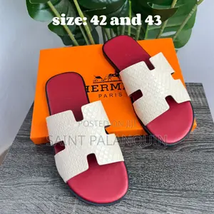 White Hermes Slippers