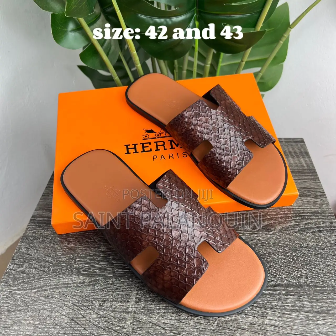 Best Rough Leather Hermes Slippers