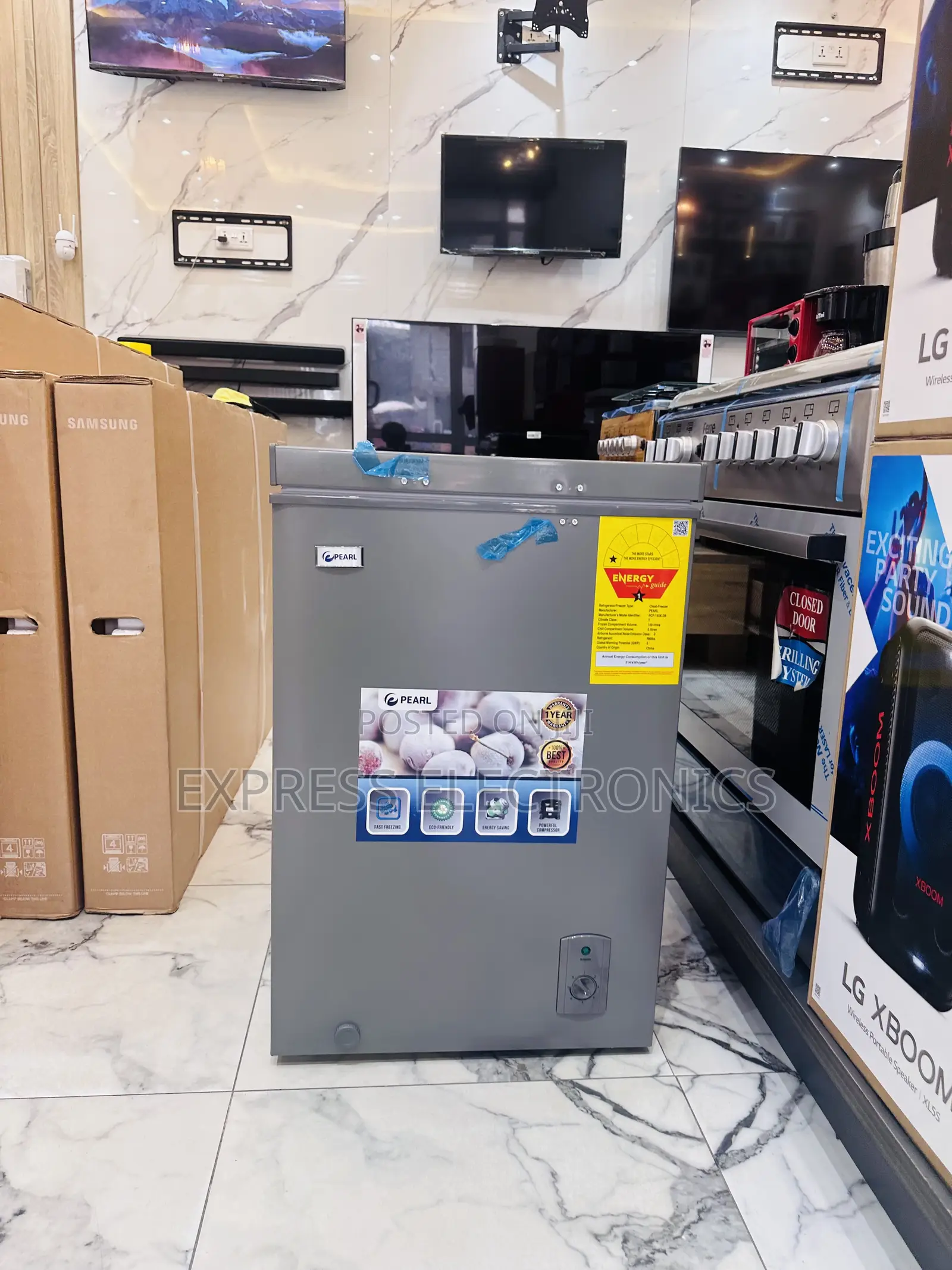 Best Sleek Design Grey Chest Freezer 100L