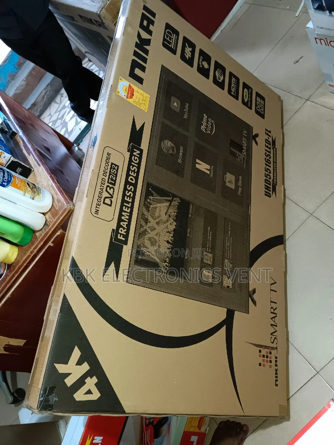 Nikai 55" Smart(Android) Uhd Flameless Satellite Tv