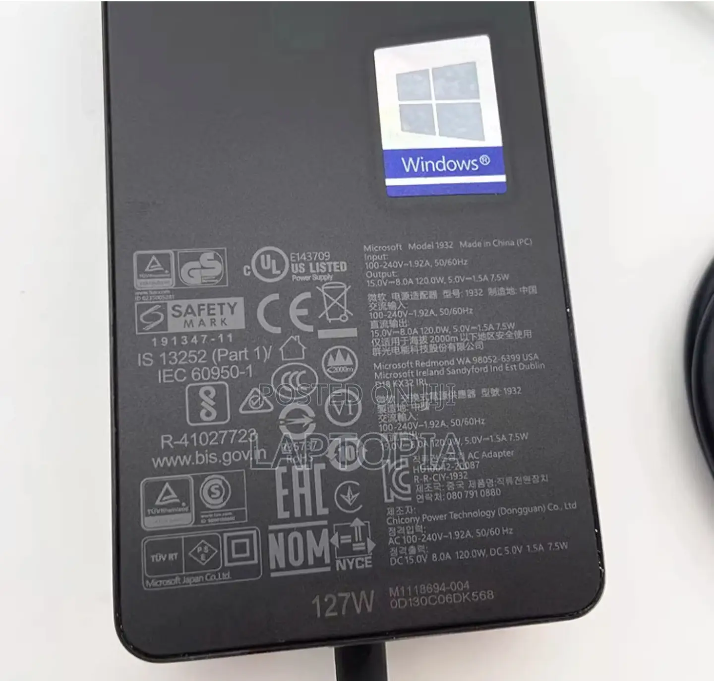 Microsoft Surface 127W Laptop Charger