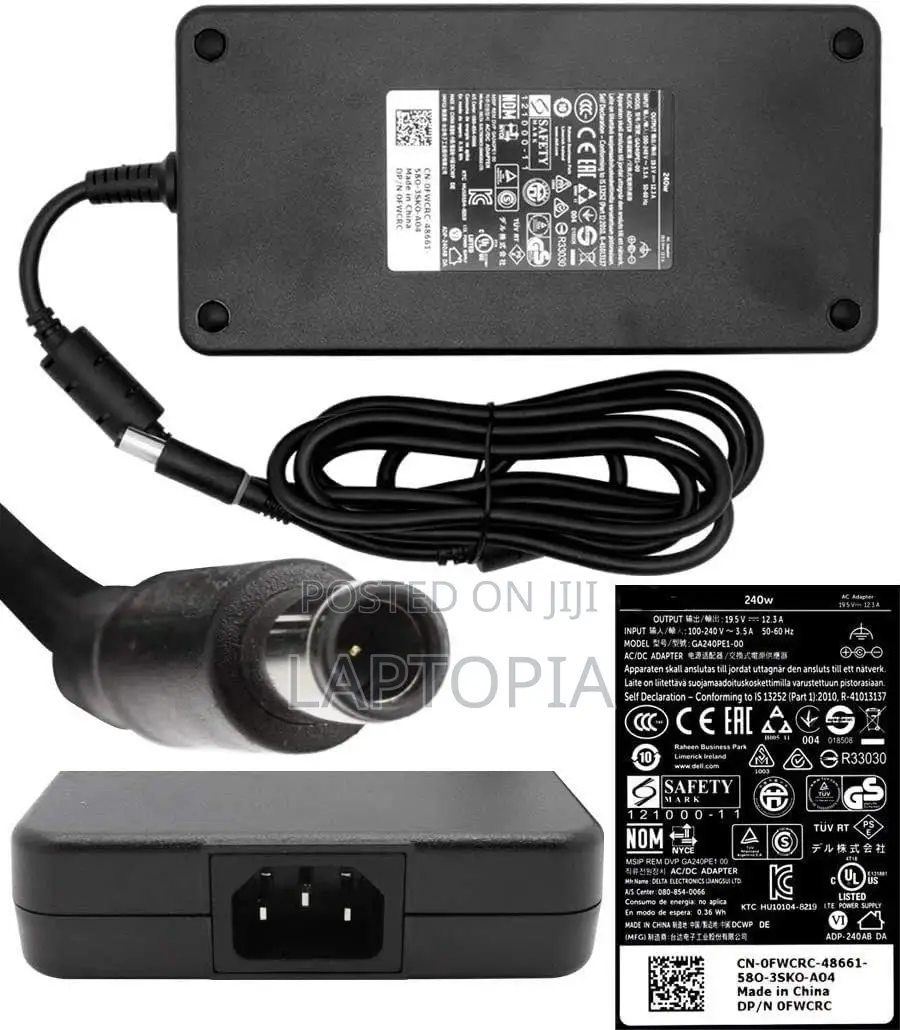 Original Dell Precision and Alienware
Big Pin 240W Charger