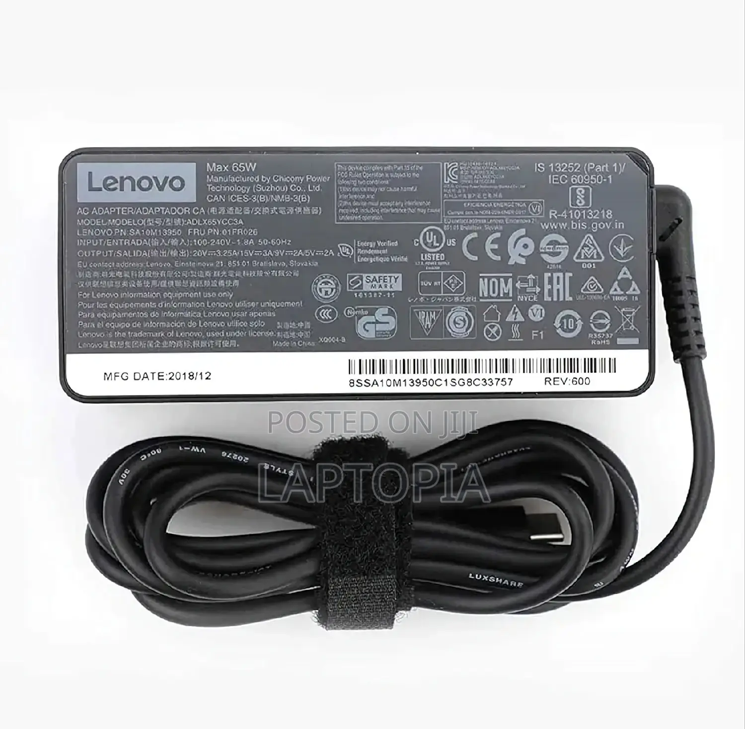 Original Lenovo Type C Charger 65W
