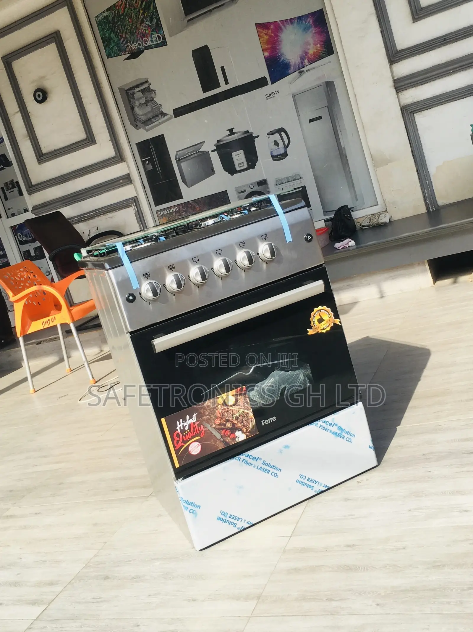 Ferre Oven With Grill 50x50 Gray Cooker 4 Gas