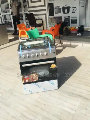 Glass Cooker Oven With Grill 60x60 Gray 4 Gas
