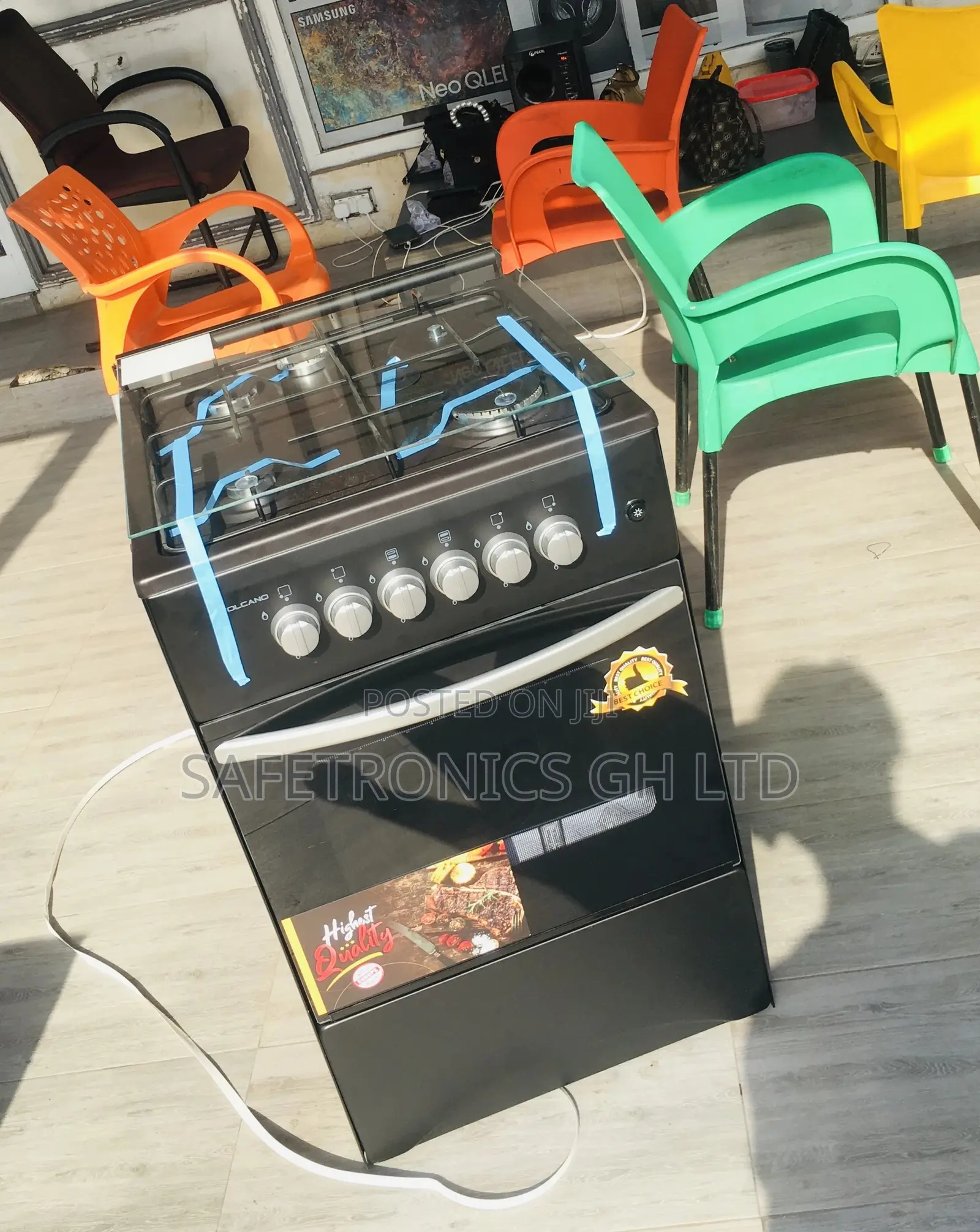 Volcano Black Volcano 4 Gas Cooker Oven With Grill 50x50