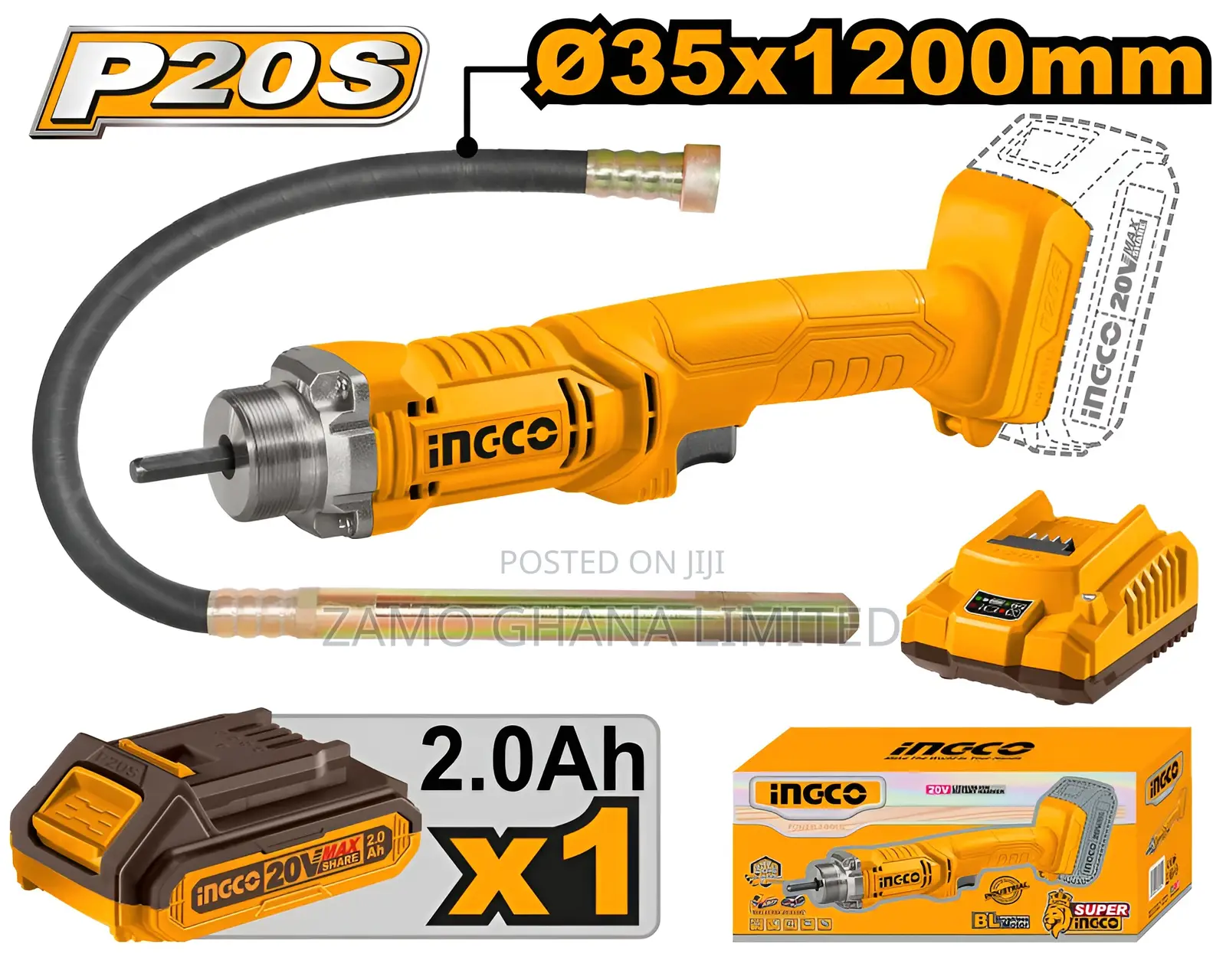 Lithium-Ion Concrete Vibrator 20v - Ccvli