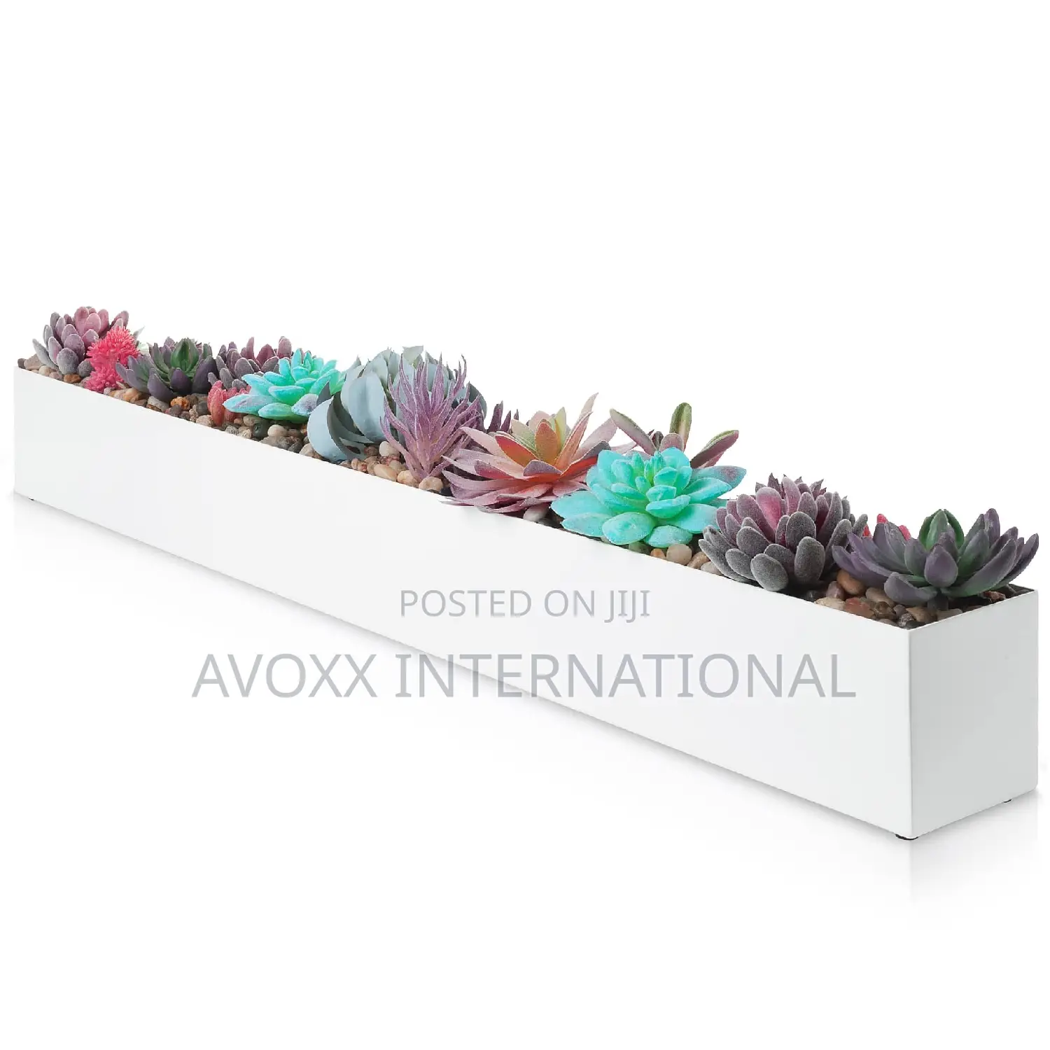 Dr Co White Stainless Steel Rectangular Planter – 32′′