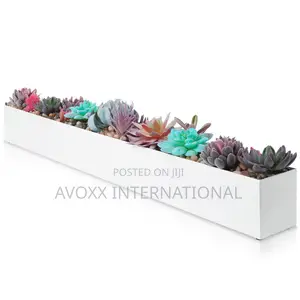 Dr Co White Stainless Steel Rectangular Planter – 32′′