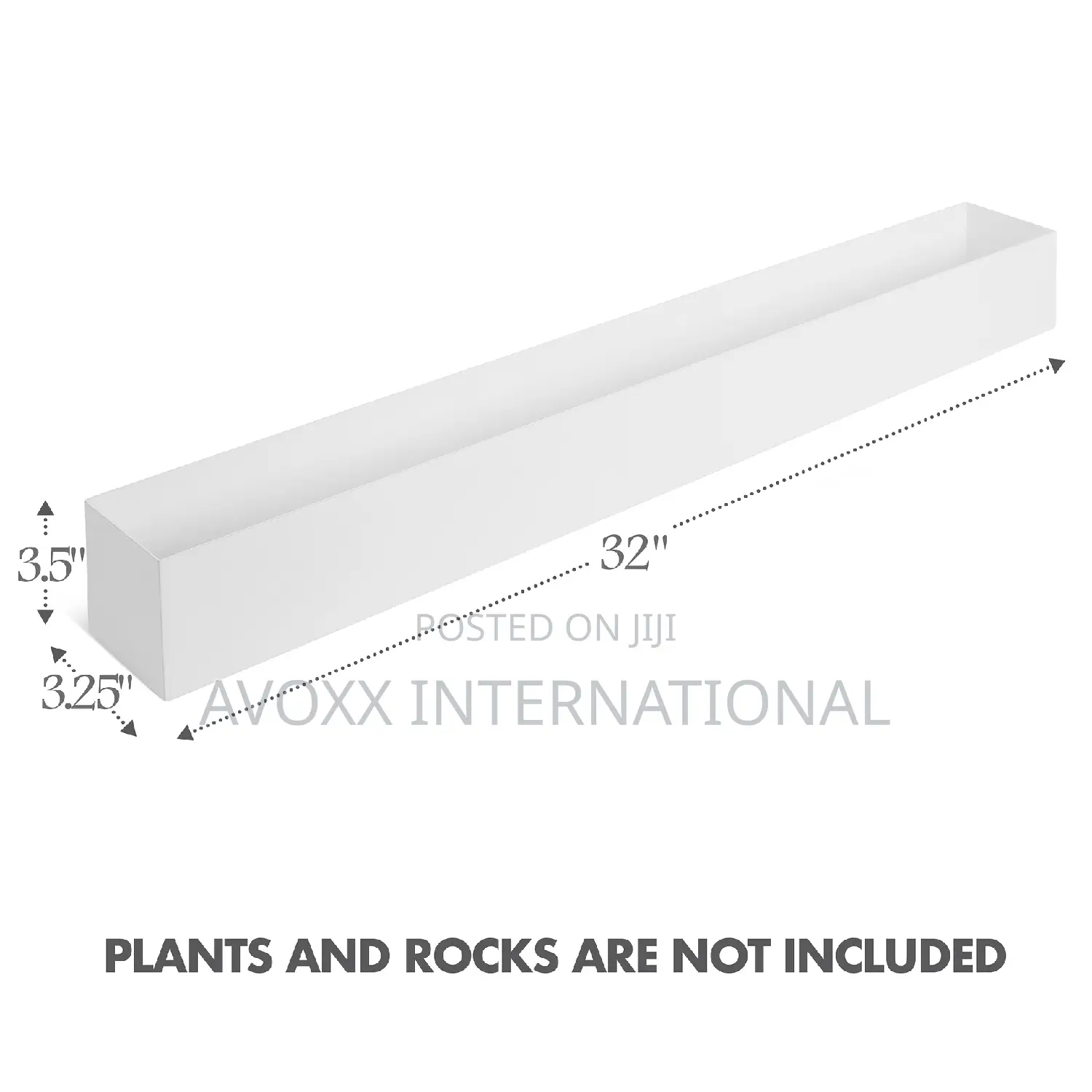 Dr Co White Stainless Steel Rectangular Planter – 32′′