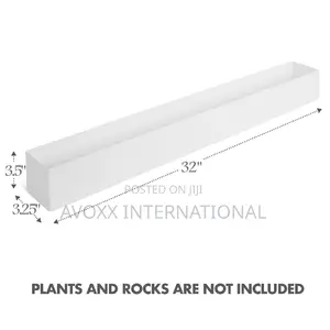 Dr Co White Stainless Steel Rectangular Planter – 32′′