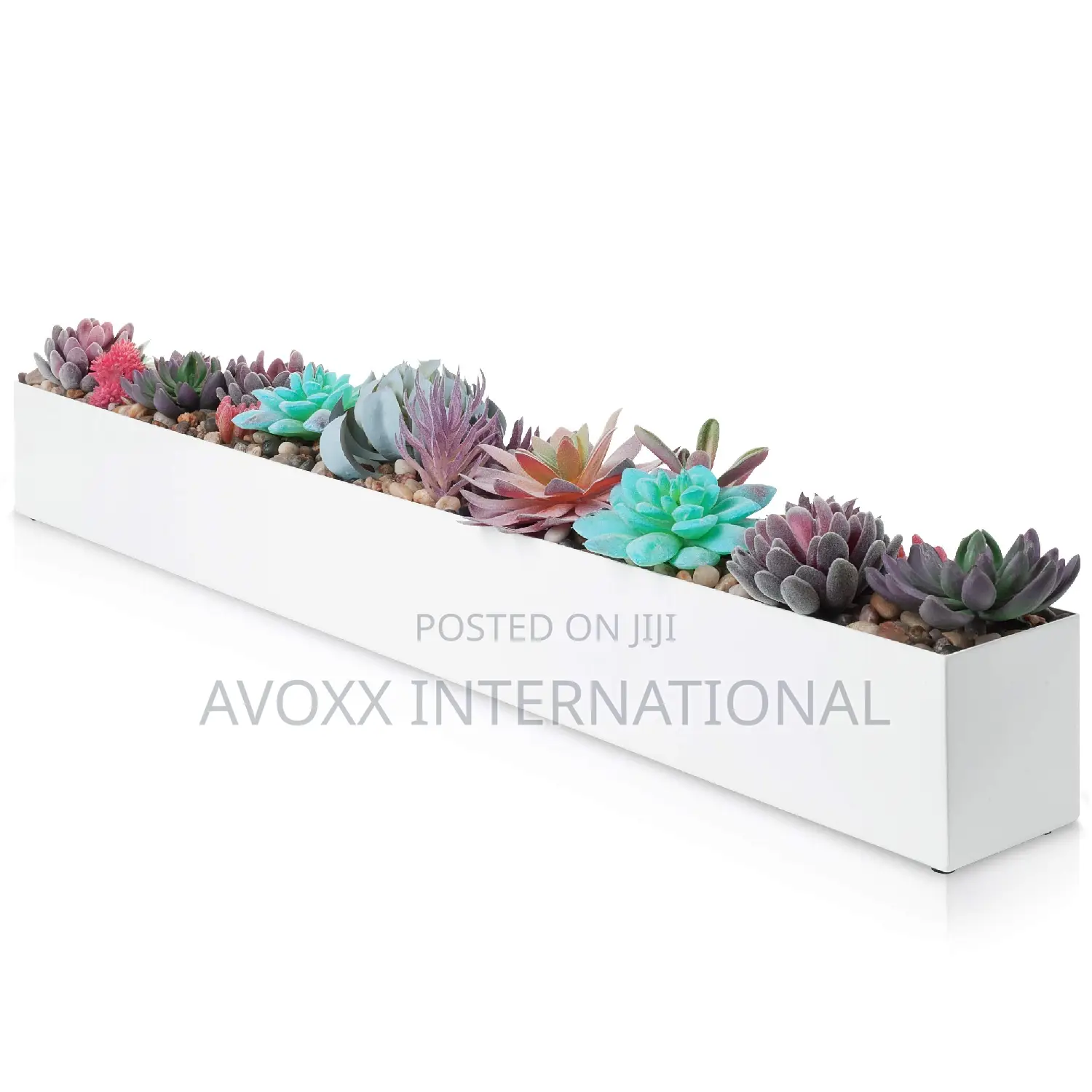 Dr Co White Stainless Steel Rectangular Planter – 32′′