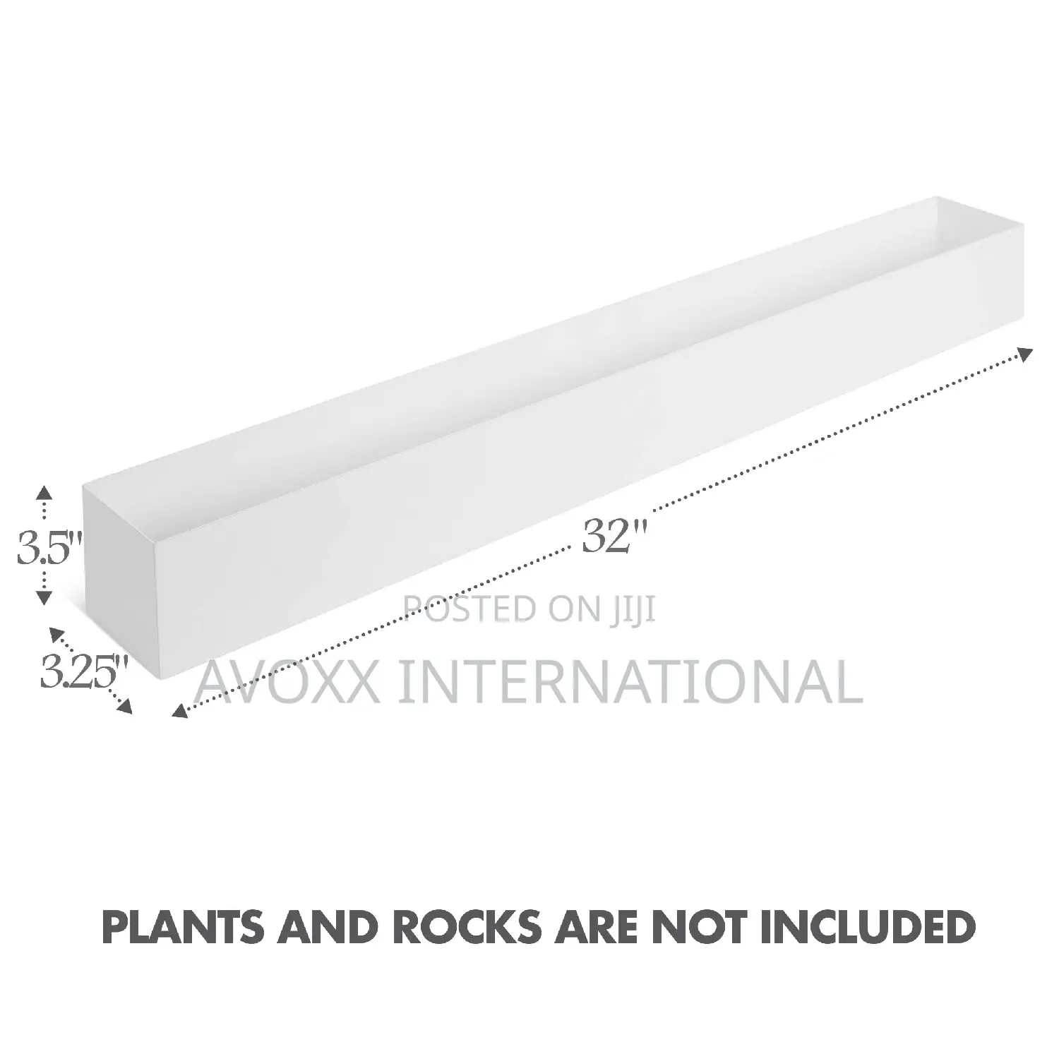 Dr Co White Stainless Steel Rectangular Planter – 32′′