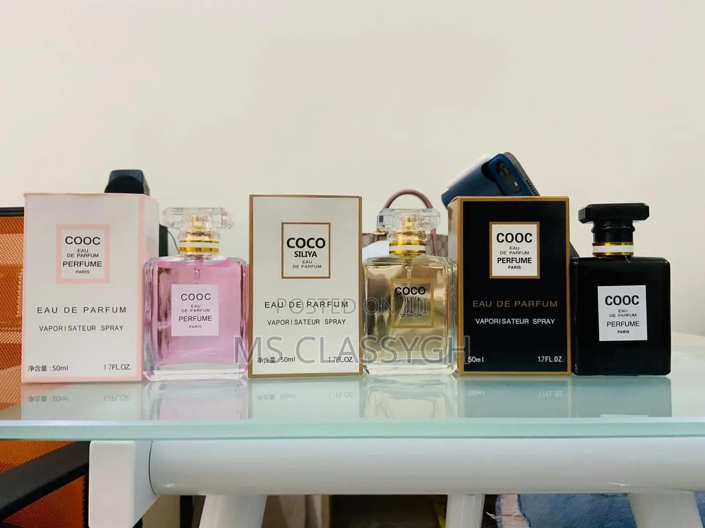 COOC Designer Perfume Original Luxury Black Square Perfume W