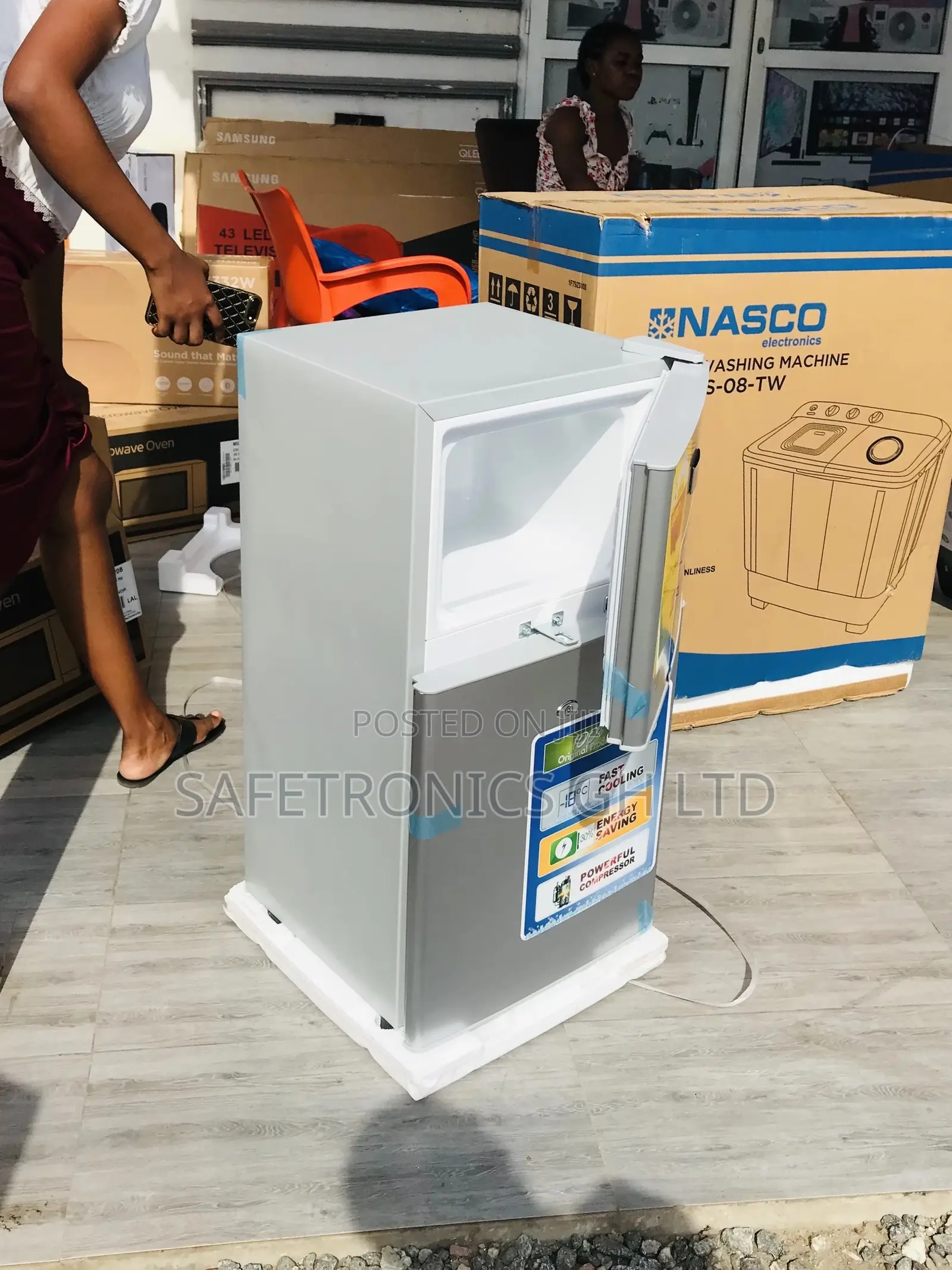 Electric Gray Topfreezer Nasf2-120 Doubledoor Fridge