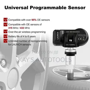 Launch 2-in-1 Rf Car TPMS Tire Pressure Sensors 315/433