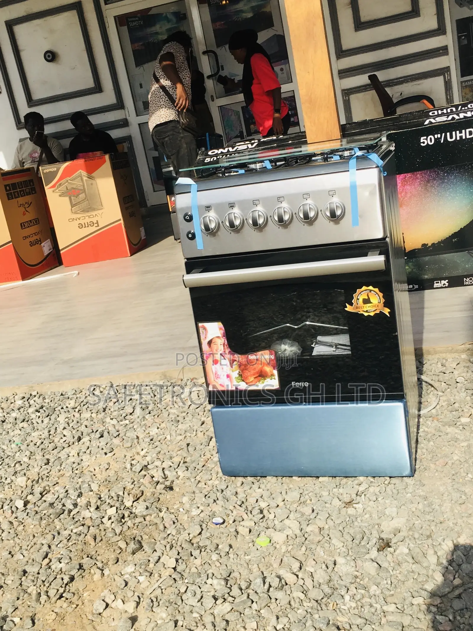 50x60 Oven With Grill Volcano 4 Gas Cooker Gray