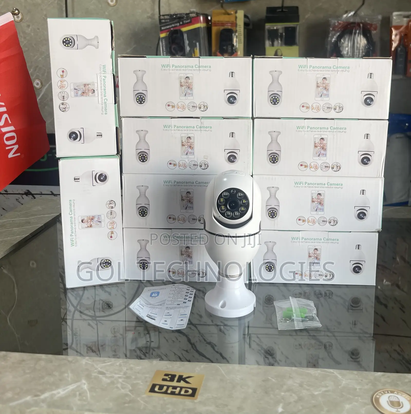 Wireless PTZ Bulb Camera 360 Easy to Connect YI Iot App