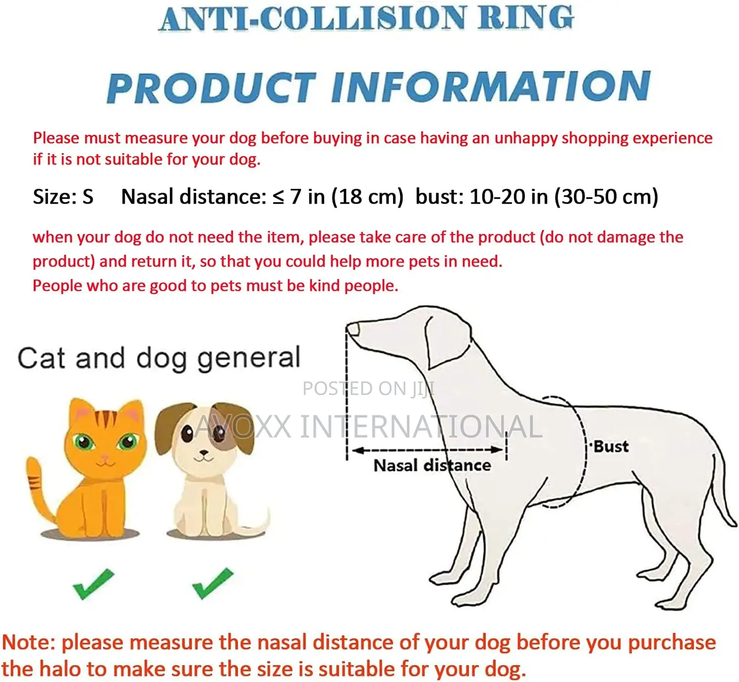 Pet Anti-Collision Ring Pet Safe Halo Harness for Blind Dogs