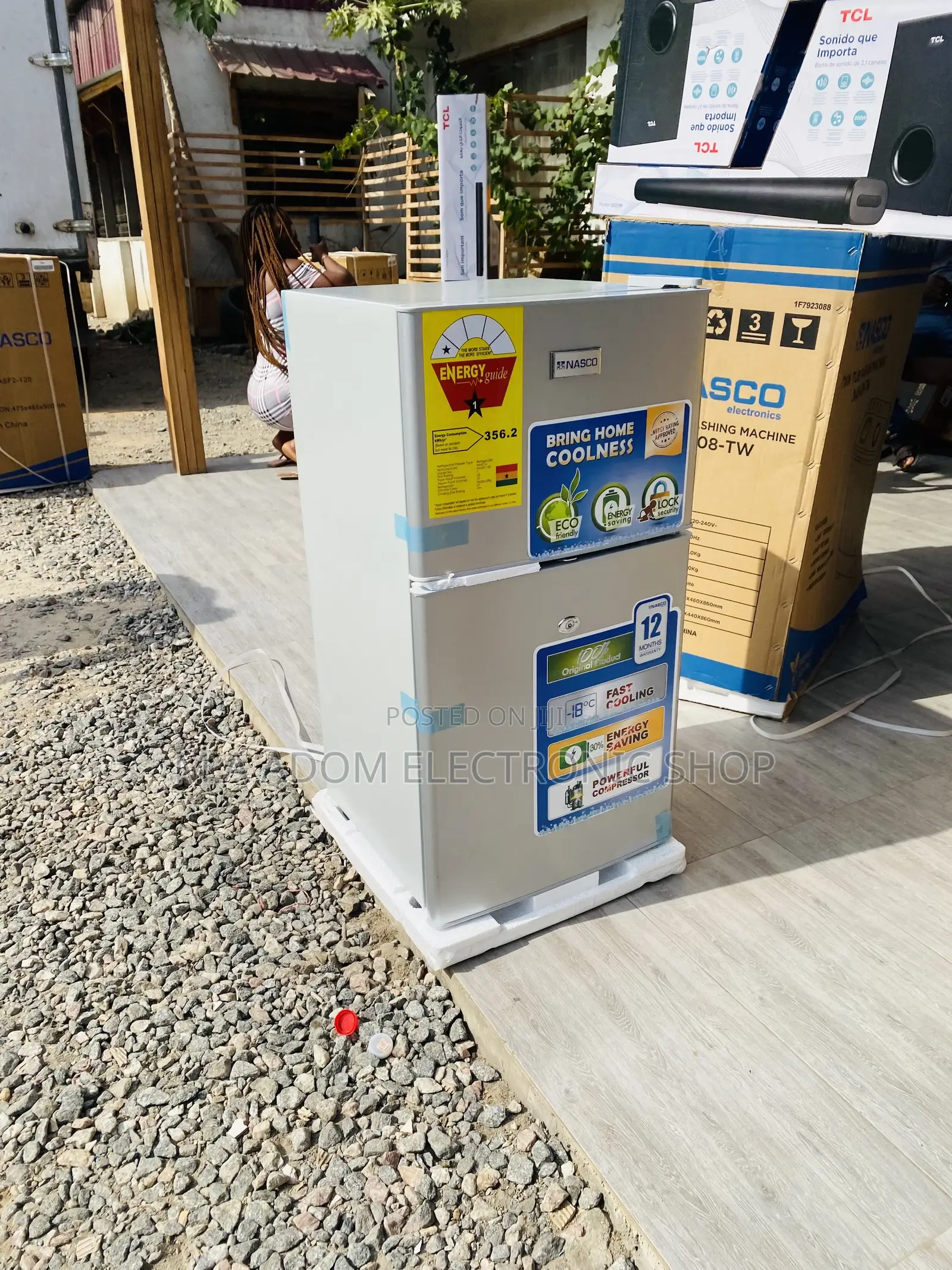 Electric Nasco Nasf2-120 Double Door Table Top Fridge.