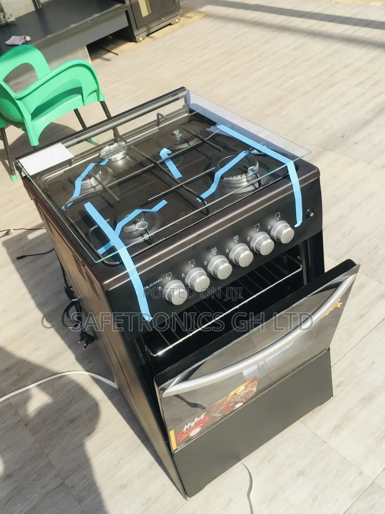 Volcano 4 Gas Cooker Oven With Grill 50x50 Black