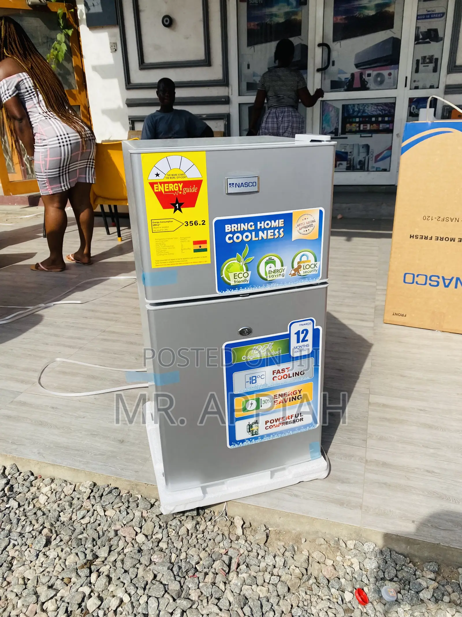 Nasco 2 Door Electric Table Top Fridge(Gray).