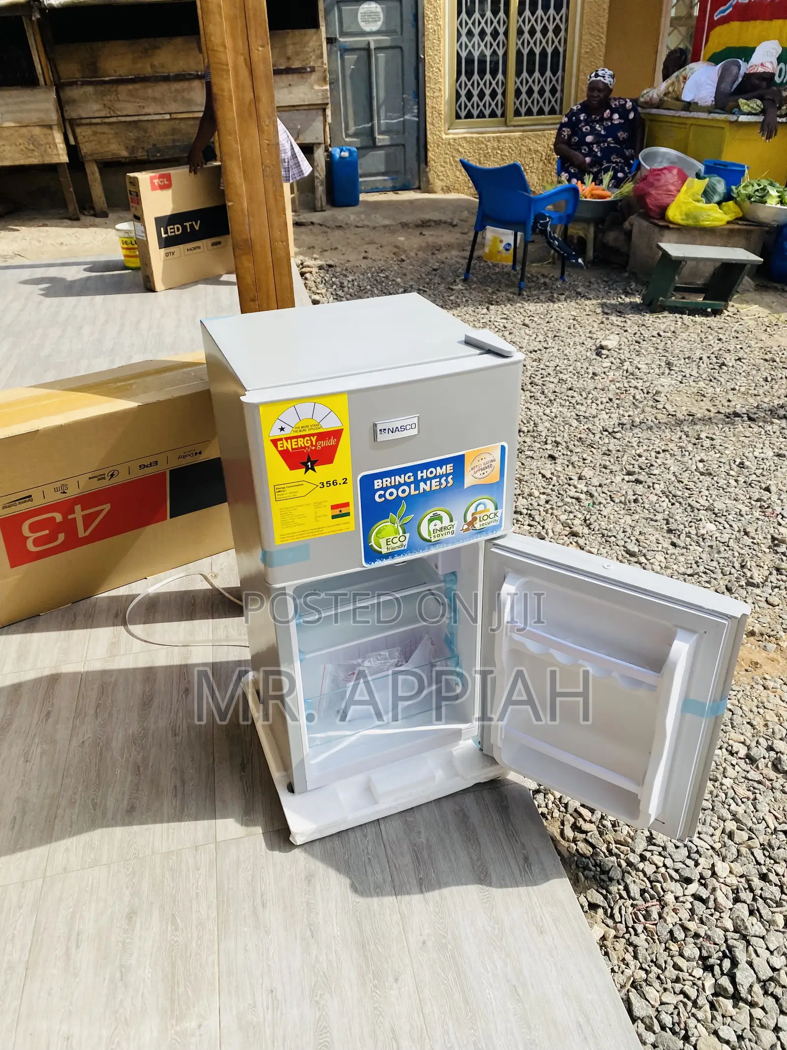 Affordable Table Top Nasco 2 Door Refrigerator.