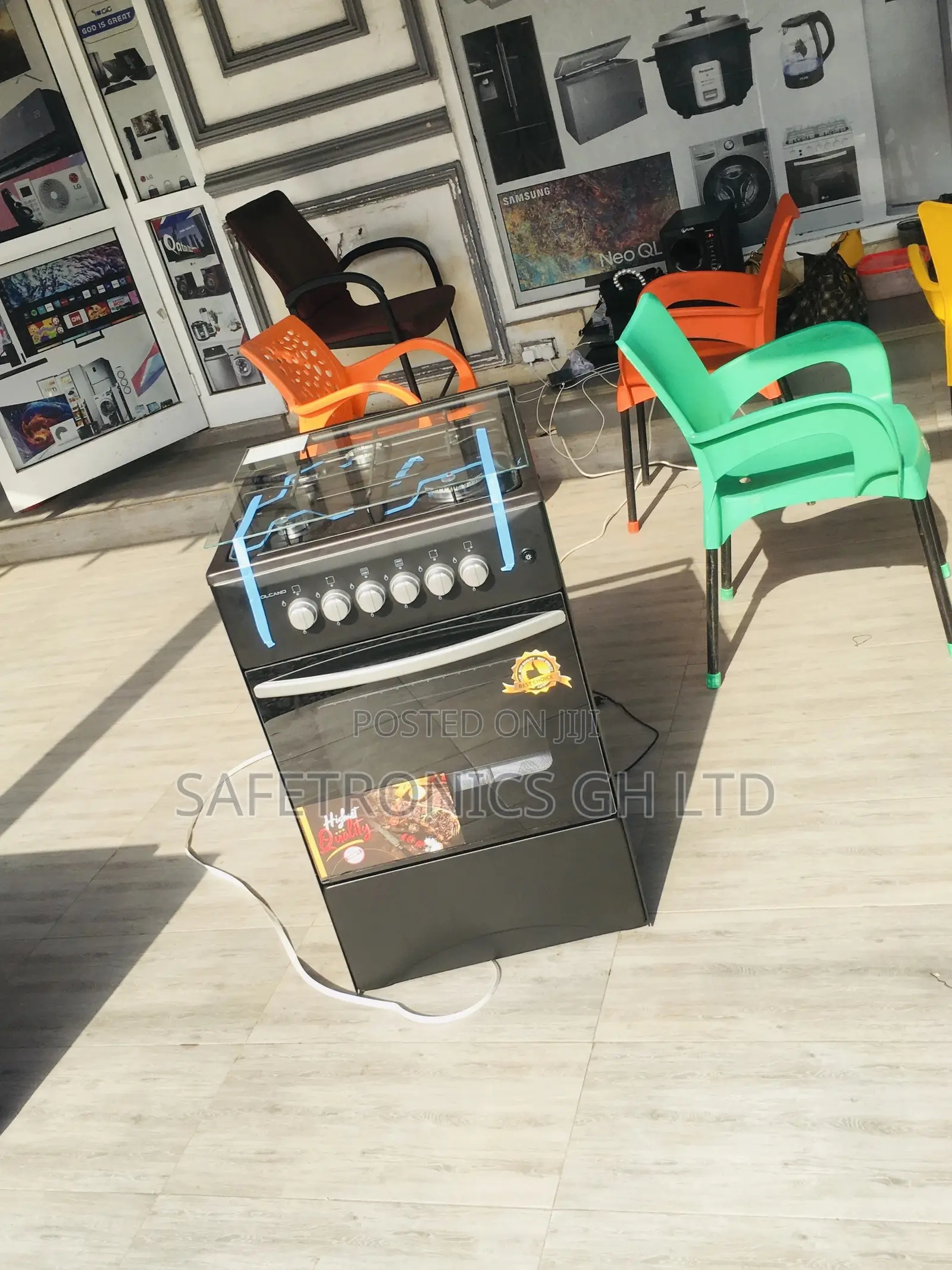 Black 4 Gas Volcano 50x50 Cooker Oven With Grill