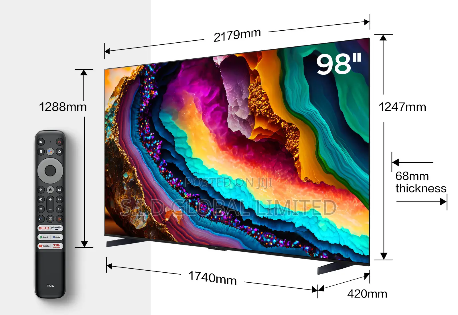 TCL 98” UHD Google TV 98P745 HDR 2.1 Android 144hz Wifi