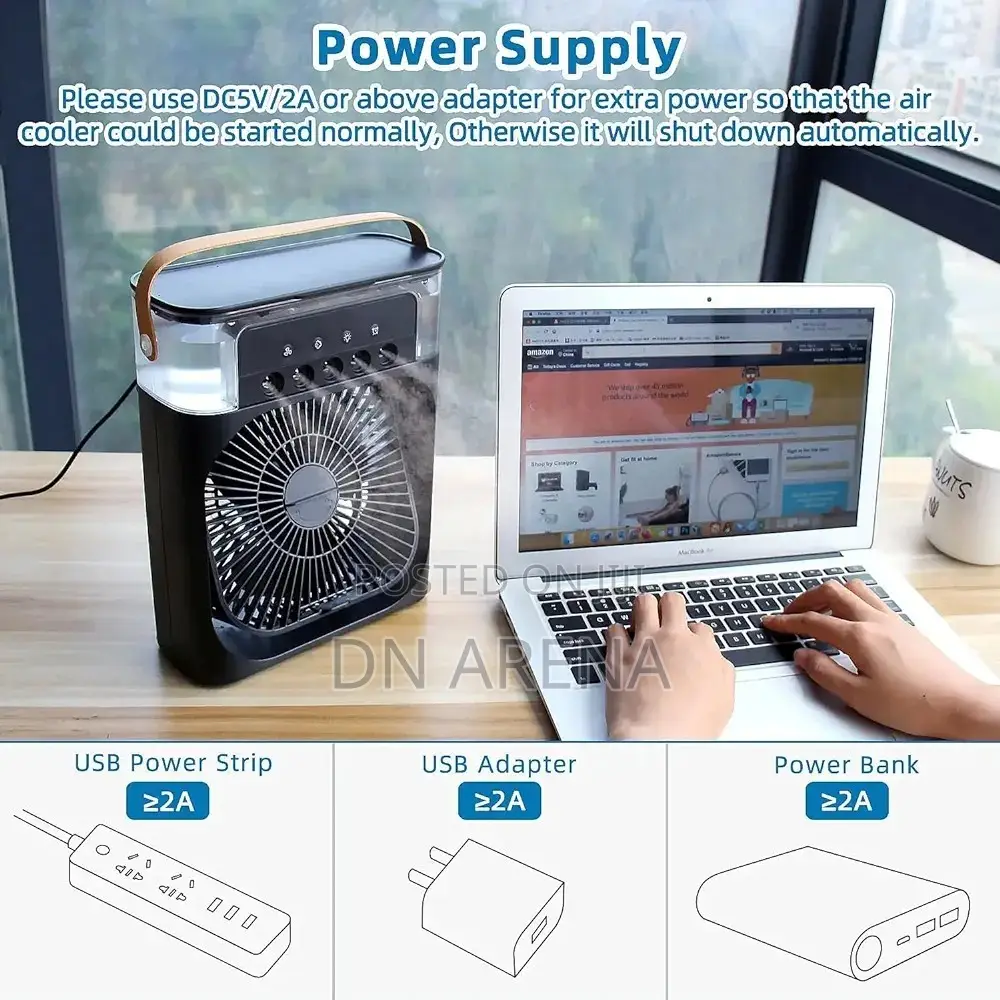 Portable Humidifier Air Cooler Mist Fan Mini Table Fan