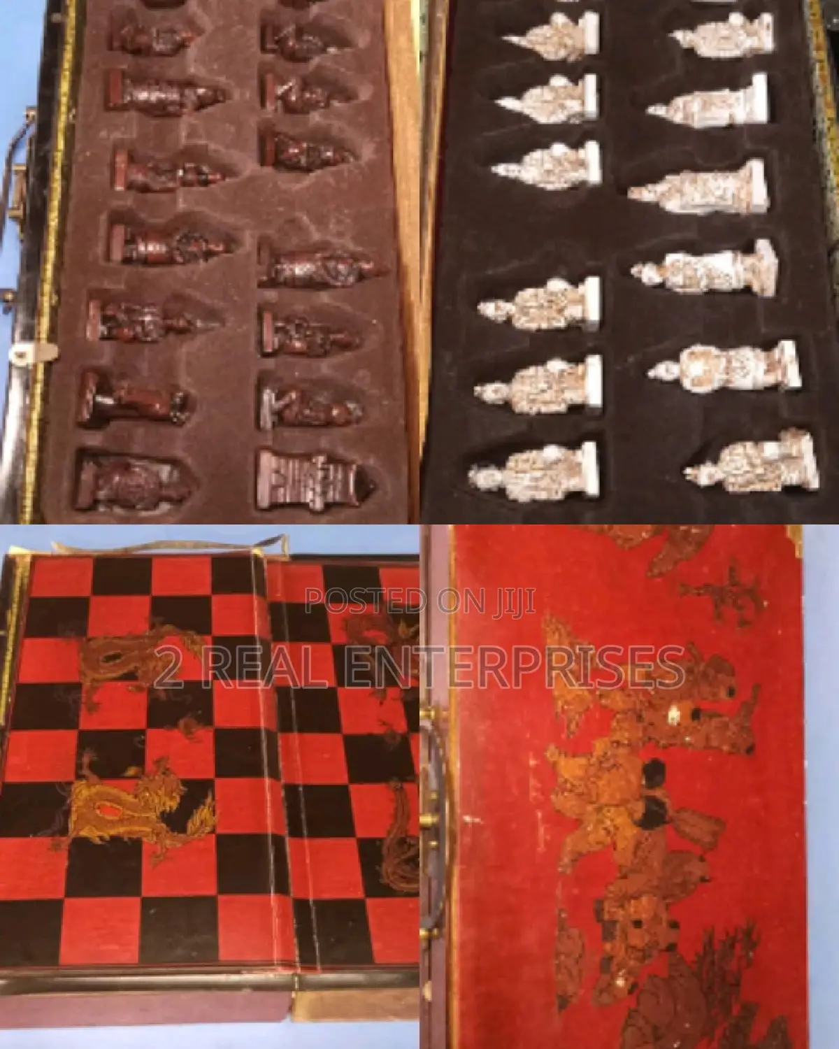 Vintage Chinese Chess Set With Ivory Pieces