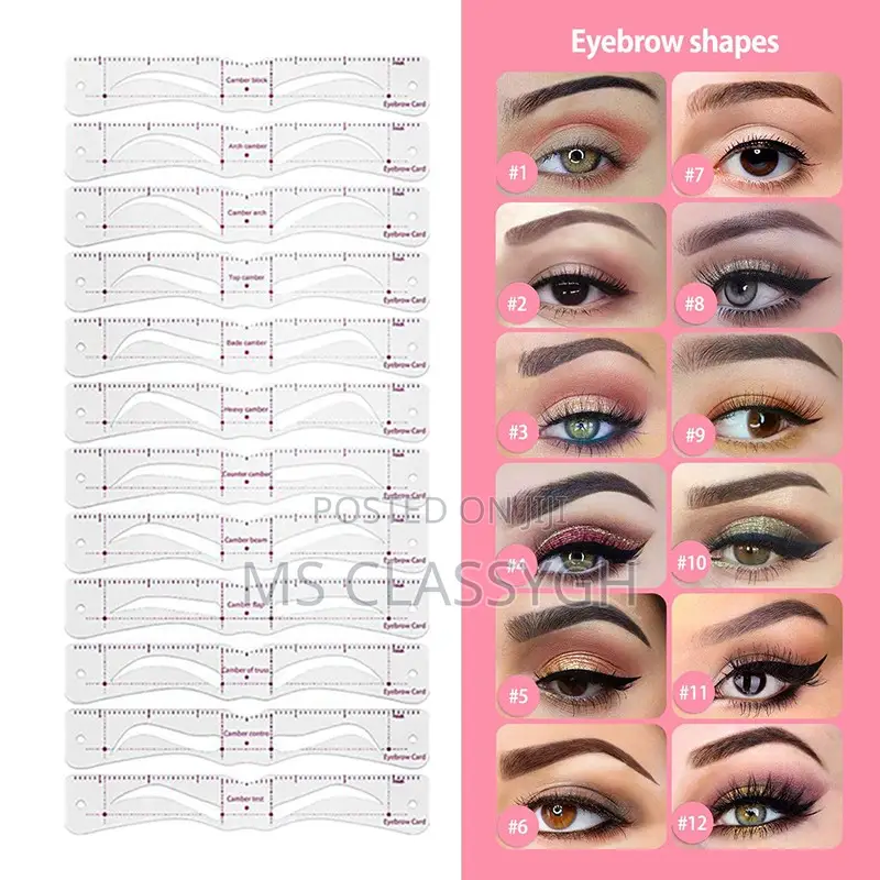 12styles/Set Eyebrow Stencil Set Reusable Brow Drawing Guide