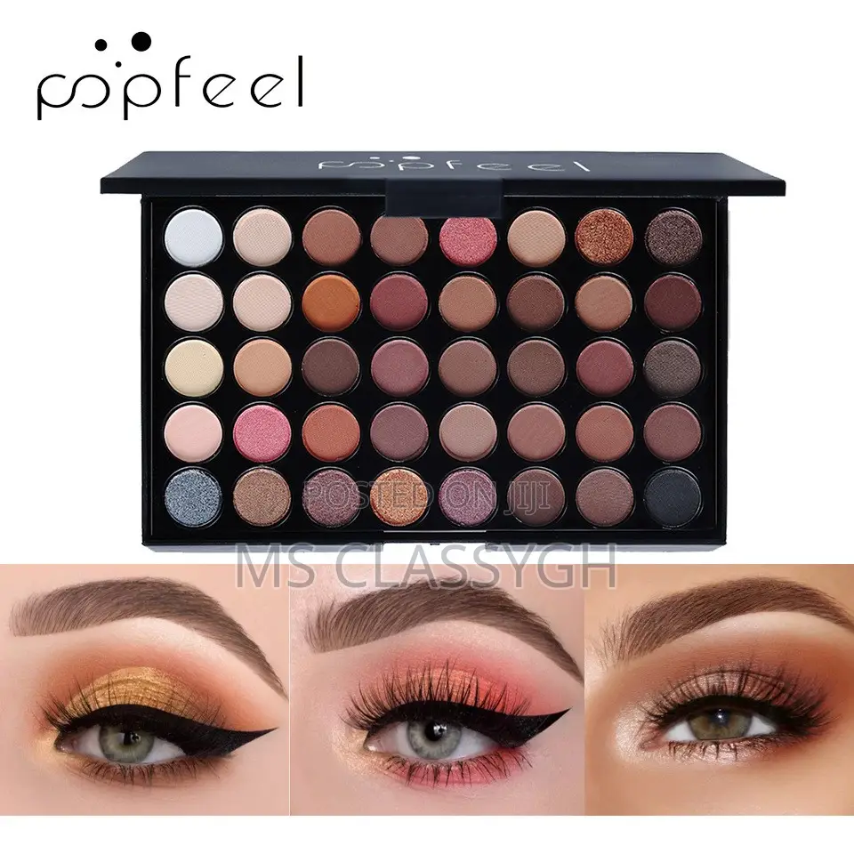 Popfeel 40 Colors Eye Shadow Palette Shimmer Matte Caramel S