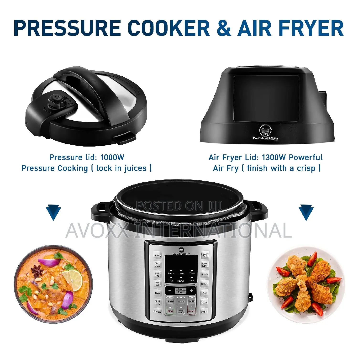 6.5qt Pressure Cooker and Air Fryer Combos, 21-in-1
