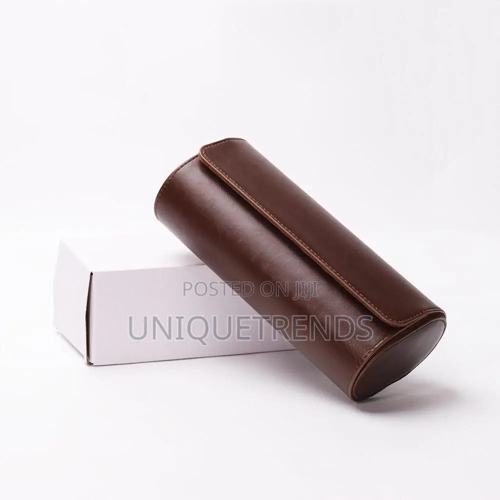 Genuine Leather 3 Slot Watch Case