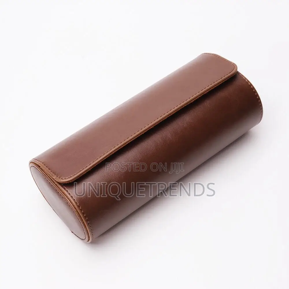 Genuine Leather 3 Slot Watch Case