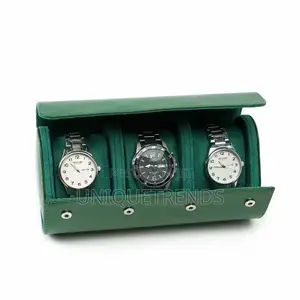 Genuine Leather 3 Slot Watch Case