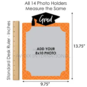 Big Dot of Orange Graduation 8" X 10" School Photo Holder