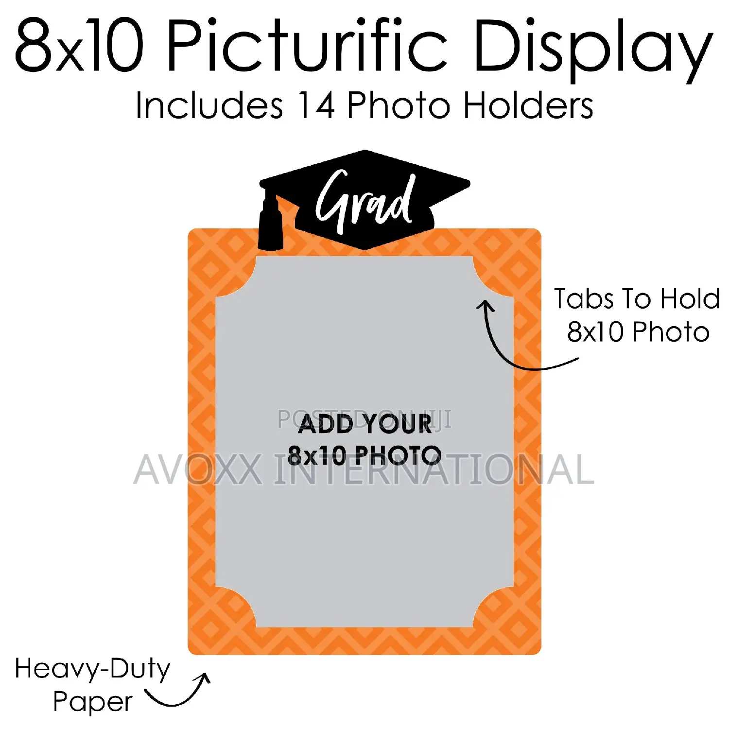 Big Dot of Orange Graduation 8" X 10" School Photo Holder
