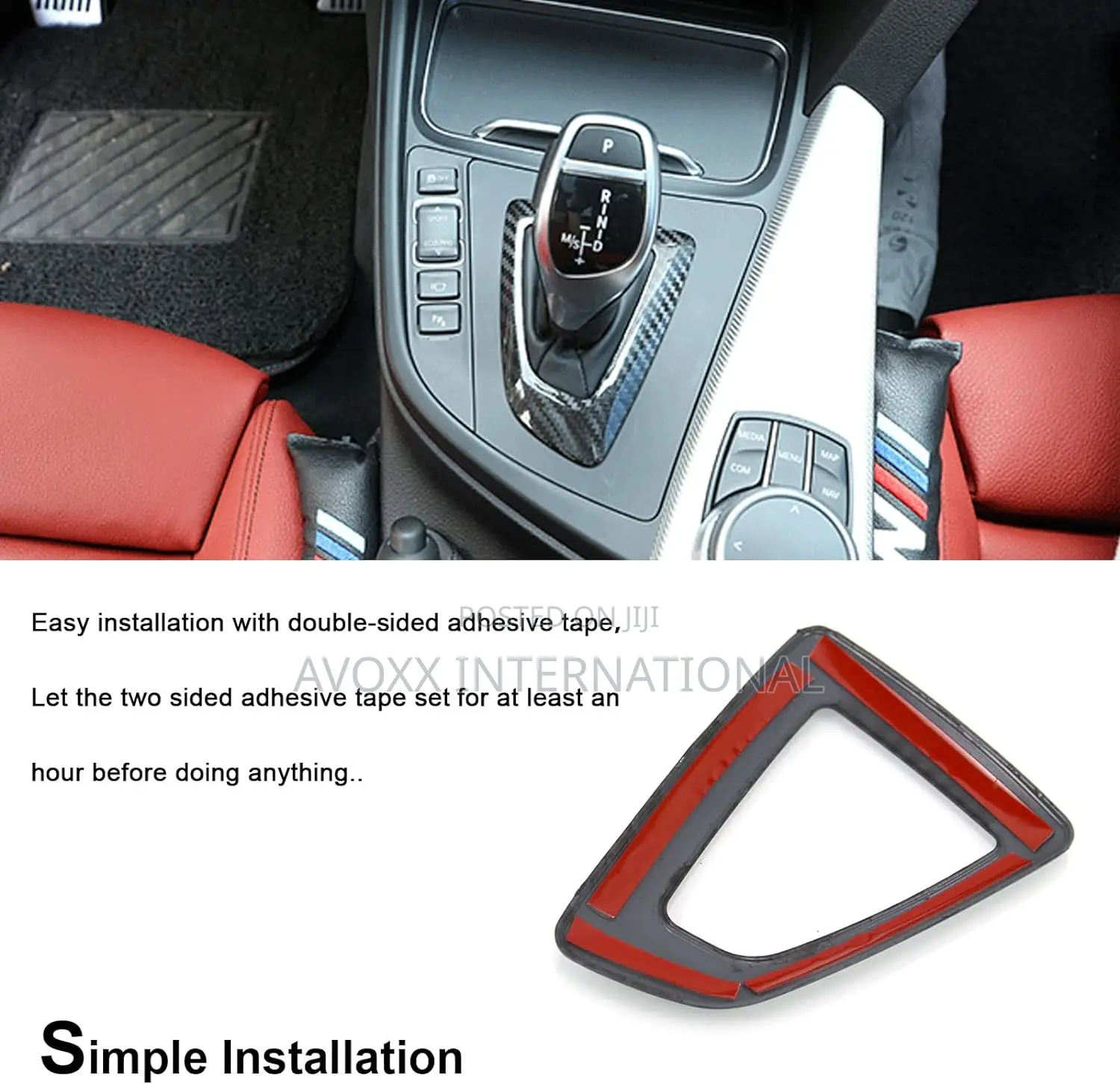 RYANSTA RACING Carbon Fiber Gear Shift Knob Panel Frame Trim