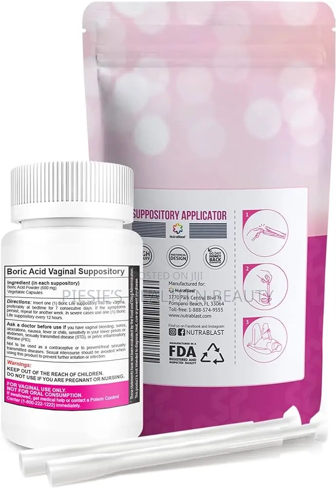 Nutrablast Boric Acid Vaginal Suppositories With Applicator