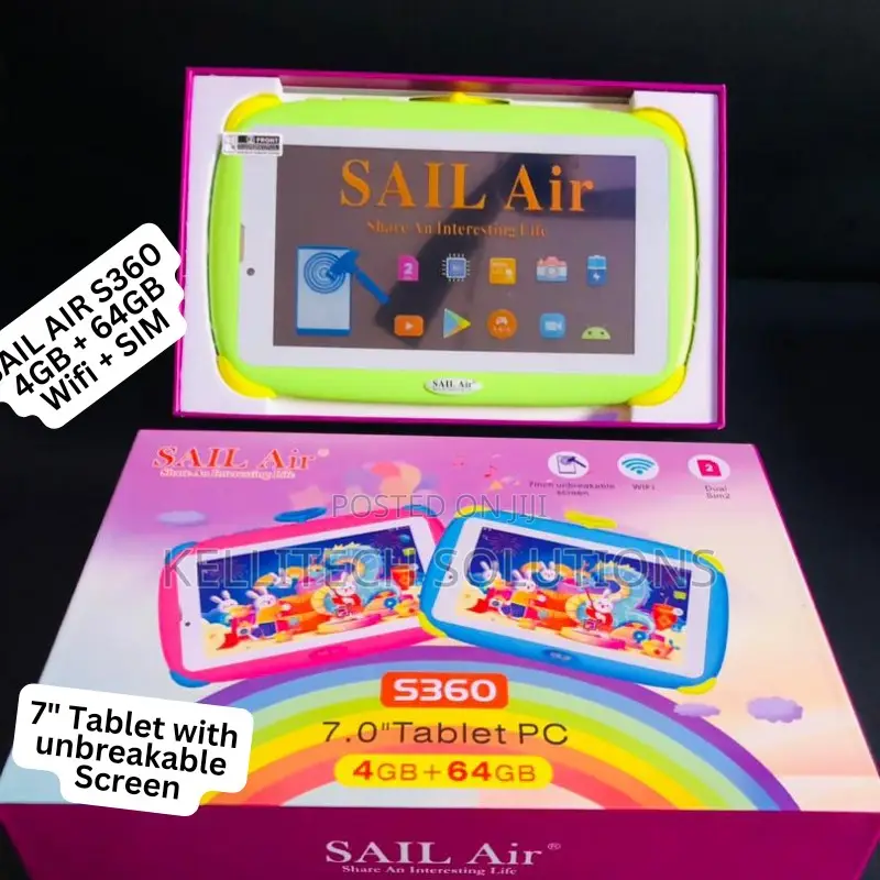 7inch Sailair Tablet 4GB+64GB, UNBREAKABLE SCREEN