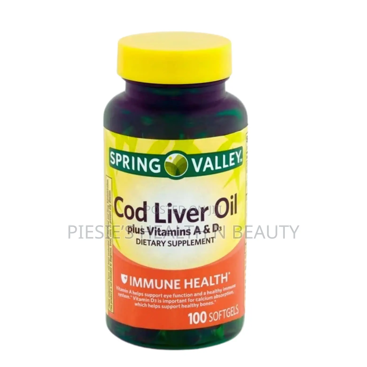 Cod Liver Oil With Vitamin a D3 100 Softgels